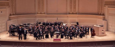 band on stage at carnegie hall